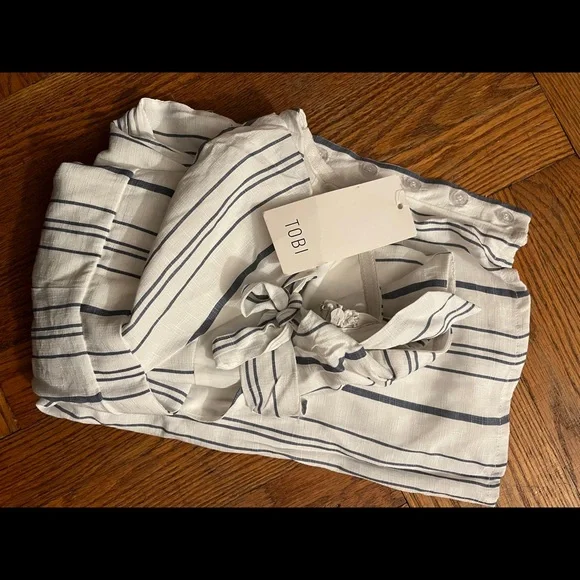 ⏰TOBI BLUE STRAPLESS DRESS - Picture 4 of 6